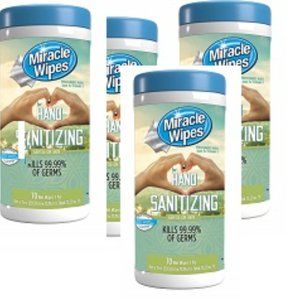 4 x 70ct Alcohol FREE Miracle Wipes for Hand Sanitizing (280-total)